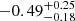 $ -0.49_{-0.18}^{+0.25} $