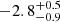 $ -2.8^{+0.5}_{-0.9} $