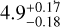 $4.9_{ - 0.18}^{ + 0.17}$