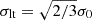 $ \sigma_{\mathrm{lt}}=\sqrt{2/3}\sigma_0 $