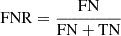 Mathematical equation: $ \mathrm{FNR} = \frac{\mathrm{FN}}{\mathrm{FN+TN}} $