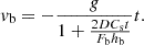$$ \begin{aligned} v_{\rm b}=-\frac{g}{1+\frac{2DC_{\rm s}t}{F_{\rm b}h_{\rm b}}}t. \end{aligned} $$