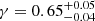 $ \gamma=0.65^{+0.05}_{-0.04} $