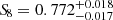 $ {S\!}_{8} = 0.772^{+0.018}_{-0.017} $