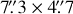 $\[7^{\prime \prime}_\cdot3 \times 4^{\prime \prime}_\cdot7\]$