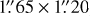 $\[1^{\prime \prime}_\cdot65 \times 1^{\prime \prime}_\cdot20\]$