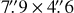 $\[7^{\prime \prime}_\cdot9 \times 4^{\prime \prime}_\cdot6\]$