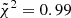 $ \tilde{\chi}^2 = 0.99 $