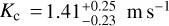 $1.41_{-0.23}^{+0.25} \ \mathrm{m} \ \mathrm{s}^{-1}$