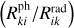 $(R_{k i}^{\mathrm{ph}} / R_{i k}^{\mathrm{rad}})$