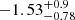 $ -1.53^{+0.9}_{-0.78} $