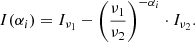 $$ \begin{aligned} I(\alpha _i) = I_{\nu _1}-\left(\frac{\nu _1}{\nu _2}\right)^{-\alpha _{i}}\cdot I_{\nu _2}. \end{aligned} $$