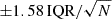 $ {\pm} 1.58 \, \mathrm{IQR}/\sqrt{N} $