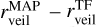 $r_{\rm{veil}}^{\rm{MAP}}-r_{\rm{veil}}^{\rm{TF}}$