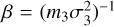 $\beta = (m_3\sigma_3^2)^{-1}$