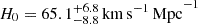 $ H_0=65.1^{+6.8}_{-8.8}\,\mathrm{km\, s^{-1}\,Mpc}^{-1} $