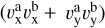 $(v_{\mathrm{x}}^{\mathrm{a}} v_{\mathrm{x}}^{\mathrm{b}}+ v_{\mathrm{y}}^{\mathrm{a}} v_{\mathrm{y}}^{\mathrm{b}})$