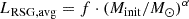 $$ \begin{aligned} L_{\rm RSG,avg}=f\cdot (M_{\rm init}/M_{\odot })^{\alpha } \end{aligned} $$