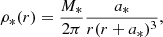 $$ \begin{aligned} \rho _{*}(r) = \frac{M_*}{2\pi } \frac{a_{*}}{r(r+a_{*})^3}, \end{aligned} $$