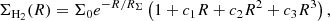 $$ \begin{aligned} \Sigma _{\text{H}_2}(R)&= \Sigma _{0} e^{-R/R_{\Sigma }} \left(1 + c_1 R + c_2 R^2 + c_3R^3\right), \end{aligned} $$