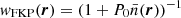 $ \mathit{w}_{\mathrm{FKP}}(\boldsymbol{r})=(1+P_{0}\bar{n}(\boldsymbol{r}))^{-1} $