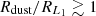 $ R_{{\textrm {dust}}}/R_{{{L_1}}} \gtrsim 1 $