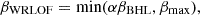 $$ \beta _{{\textrm {WRLOF}}}= {\textrm {min}}(\alpha \beta _{{{\textrm {BHL}}}}, \beta _{{\textrm {max}}}), $$