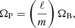 $$ \Omega _{{\textrm {P}}}=\left (\frac {\ell }{m}\right )\Omega _{{\textrm {B}}}, $$