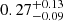 $ 0.27^{+0.13}_{-0.09} $