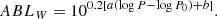 $$ \begin{aligned} ABL_{W} = 10^{0.2[a(\log P - \log P_0) + b]}. \end{aligned} $$