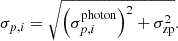 $$ \begin{aligned} \sigma _{p,i} = \sqrt{\left(\sigma _{p,i}^\mathrm{photon}\right)^2 + \sigma _{\rm zp}^2}. \end{aligned} $$