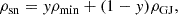 $$ \begin{aligned} \rho _{\rm sn} = y \rho _{\rm min} + (1-y) \rho _{\rm GJ}, \end{aligned} $$