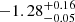 $ -1.28^{+0.16}_{-0.05} $