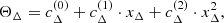 $$ \begin{aligned} \Theta _{\Delta } = c^{(0)}_{\Delta } + c^{(1)}_{\Delta }\cdot x_{\Delta } + c^{(2)}_{\Delta }\cdot x^2_{\Delta }, \end{aligned} $$