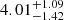 $ 4.01^{+1.09}_{-1.42} $