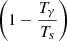 $ \left (1 - \frac {T_\gamma }{T_s}\right ) $