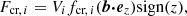 $$ F_{{\textrm {cr,}}\,i} = V_i f_{{\textrm {cr,}}\,i} ({\boldsymbol {b}} {\boldsymbol {\cdot }}{\boldsymbol {e}}_z) {\textrm {sign}}(z), $$