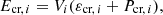 $$ E_{{\textrm {cr,}}\,i} = V_i (\varepsilon _{{\textrm {cr,}}\,i} + P_{{\textrm {cr,}}\,i}), $$