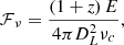$$ {\cal {{F}}}_{\nu }= \frac {\left (1+\textit z\right ) E }{ 4\pi D_L^2 \nu _c}, $$