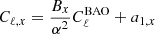 $ C_{\ell, x} =\frac{B_x}{\alpha^2} C_\ell^{\mathrm{BAO}}+a_{1,x} $