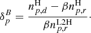 $$ \begin{aligned} \delta _p^B = \frac{n_{p,d}^{\mathrm{H} } - \beta n_{p,r}^{\mathrm{H} }}{\beta n_{p,r}^{\mathrm{L2H} }}\cdot \end{aligned} $$