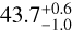 $\,43.7^{+0.6}_{-1.0}$
