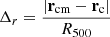 $$ \Delta _r = \frac {|{{\mathbf {r}}}_{\mathrm {cm}} - {{\mathbf {r}}}_{\mathrm {c}}|}{R_{500}} $$