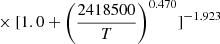 $ \phantom{k_{\mathrm{B}} = } \times [1.0+ \left(\frac{2418500}{T}\right)^{0.470}]^{-1.923} $