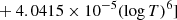 $ \phantom{ \mathrm{dex}[} + 4.0415 \times 10^{-5} (\log{T})^{6}] $
