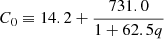 $$ C_0 \equiv 14.2 + \frac {731.0}{1 + 62.5q} $$