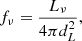 $$ \begin{aligned} f_{\nu } = \frac{L_{\rm \nu }}{4 \pi d_L^2}, \end{aligned} $$