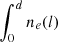 $ \int _0^d n_e(l) $