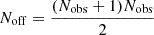 $ N_{\mathrm{off}}={(N_{\mathrm{obs}}+1)N_{\mathrm{obs}} \over 2} $