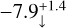 $-7.9_{\downarrow}^{+1.4}$
